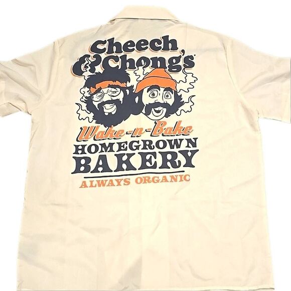 Mad Engine Cheech & Chong Wake-n-Bake Homegrown Bakery Button Down S/S Shirt - Picture 2 of 7